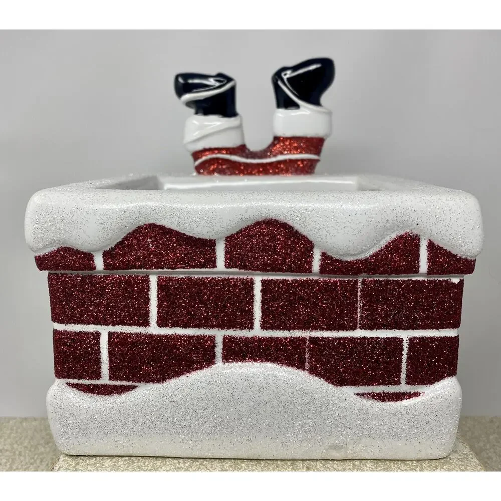 Bath & Body Works Christmas 2020 Santa in Chimney 3-Wick Candle Holder NWT